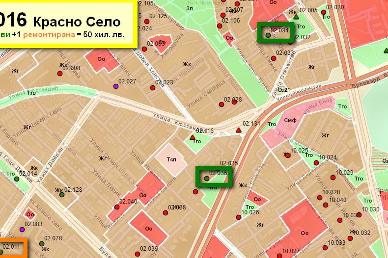 Карта на детски площадки в Красно село