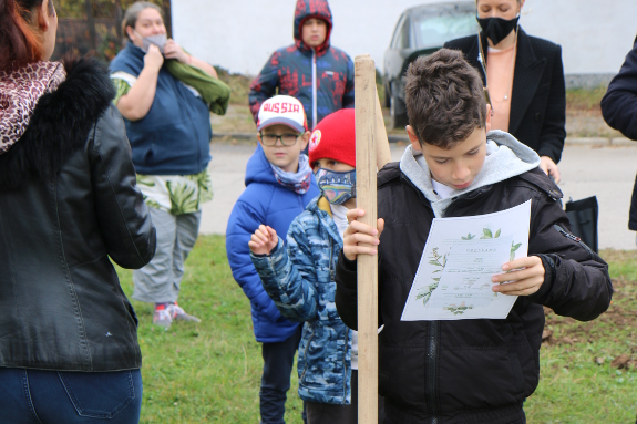 Деца от частно училище  засадиха дръвчета в с. Иваняне