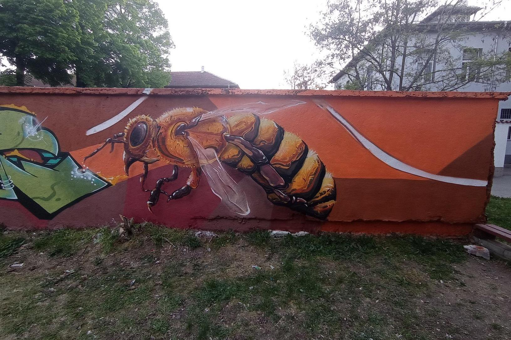 В парк "Свети Никола" рисуват върху 30- метрова стена за Международния ден 