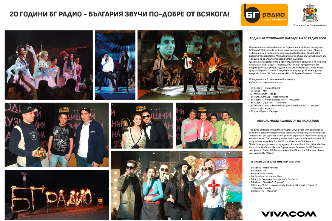 Историята на БГ Радио събрана в  “20 години БГ Радио – България звучи по- д