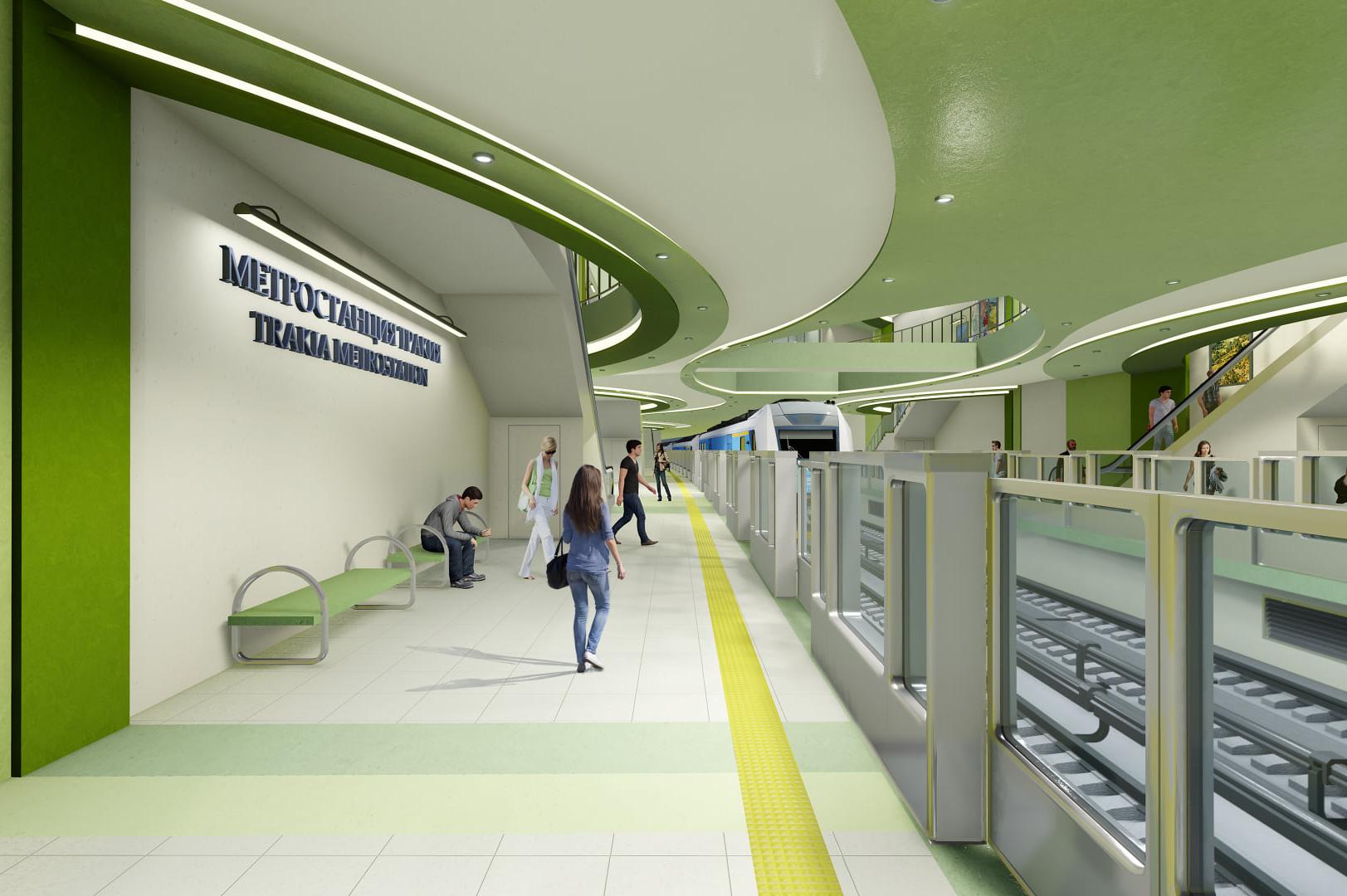 В зелено и бяло ще е метростанция "Тракия" от продължението към кв. "Левски