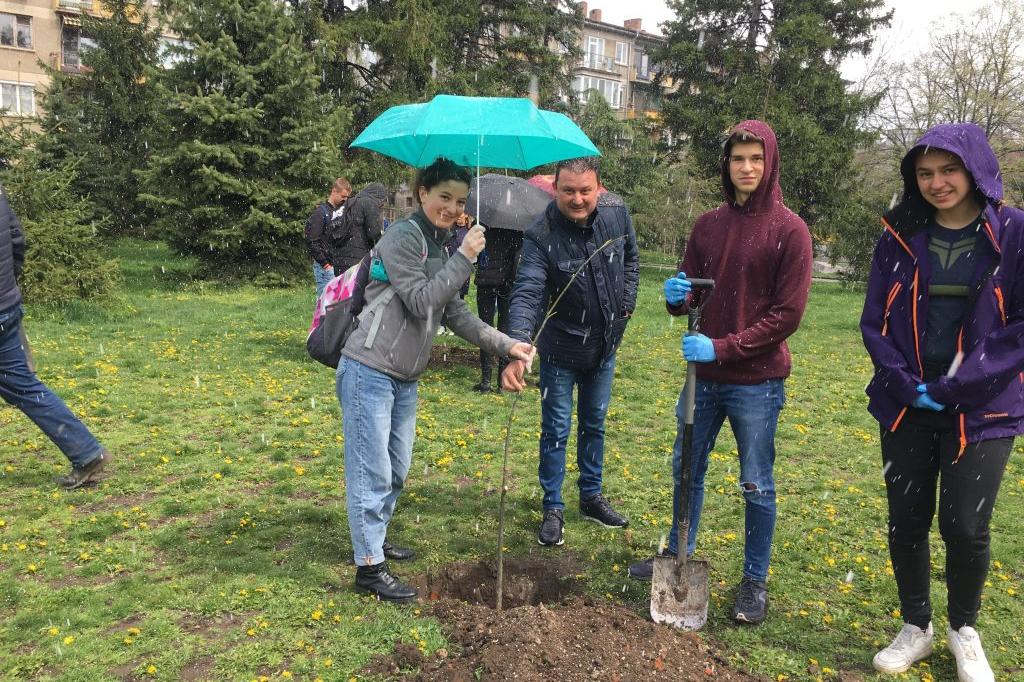 Софийски ученици засадиха пет липи в парк Заимов