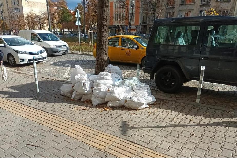 Санкционираха мъж заради чували с отпадъци по бул. „Македония“ в София