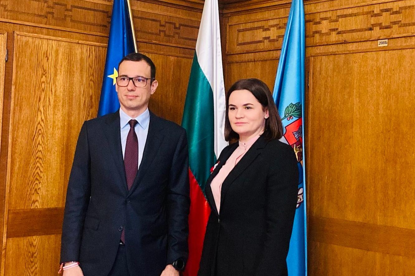 Лидерът на беларуската опозиция Светлана Тихановская гостува на кмета Терзи
